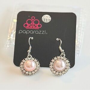 Paparazzi Blush Pink and Silver Round Earrings